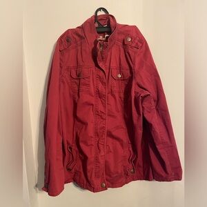 Cargo red fall jacket